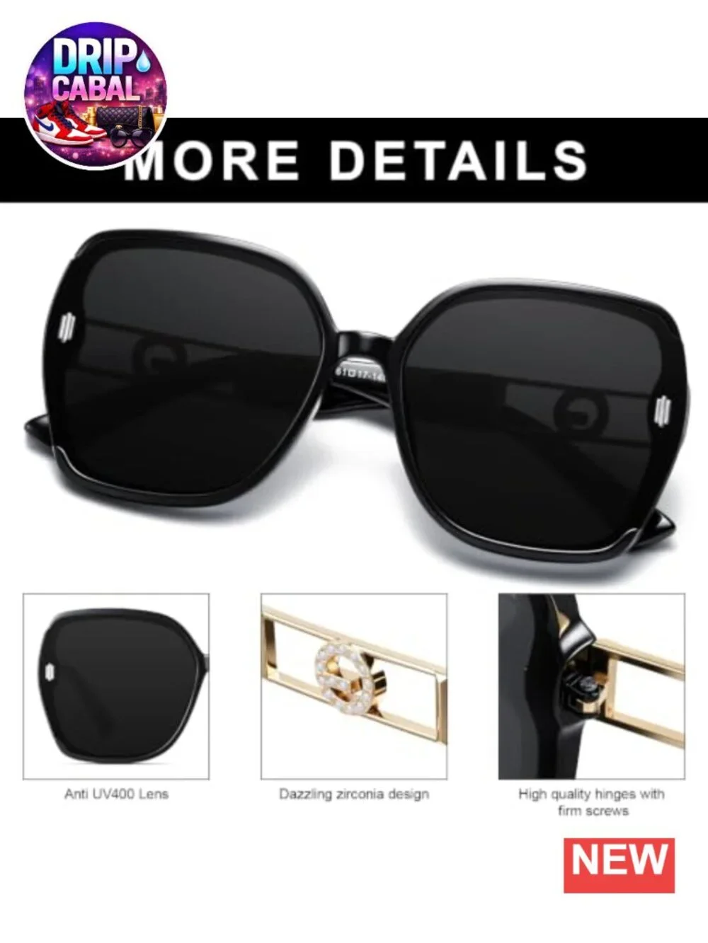 3 Pack Retro Oversized Square Sunglasses Women UV400 Protection Plastic Frame